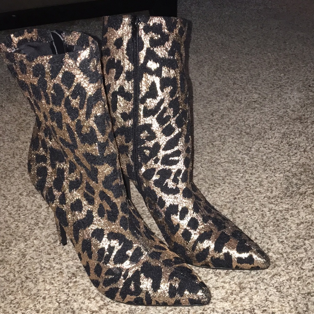 Leopard Print Bootie Heels